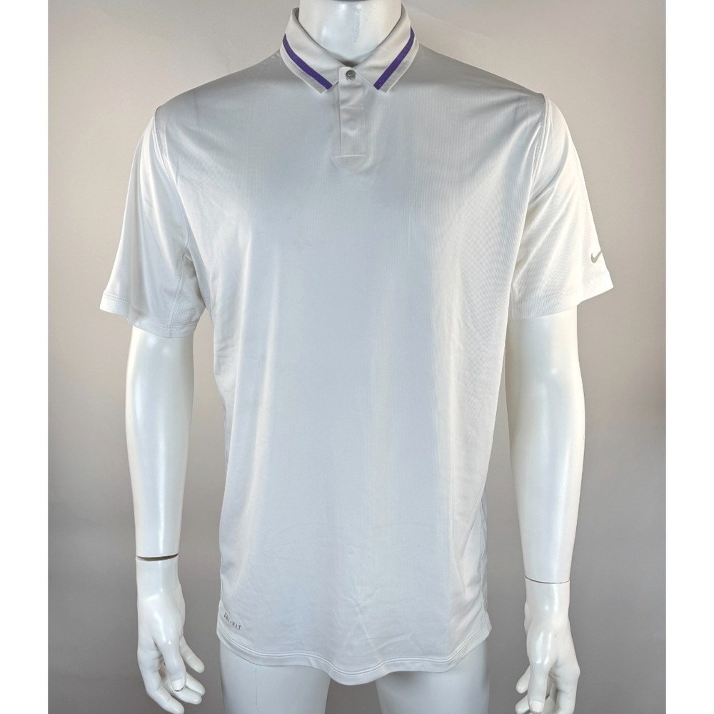 Nike Tiger Woods Collection Dry Fit Polo‎ Golf Shirt Mens L Short Sleeve Stretch
